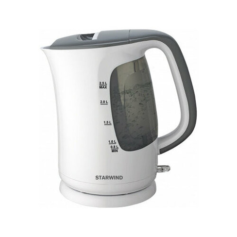 Чайник электрический Starwind SKG3025 2.5л. 2200Вт белый/серый (корпус: пластик) STARWIND