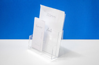 Подставка для буклетов А4 верт + 2 отд. для евробуклетов
