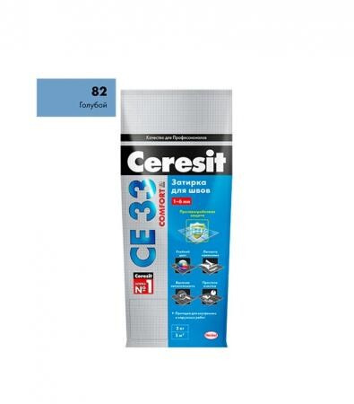 Затирка цементная Ceresit CE 33 82 голубая 2 кг