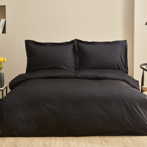 Karaca Home Uniq Комплект постельного белья из 100% хлопка с двойным атласом, черный
