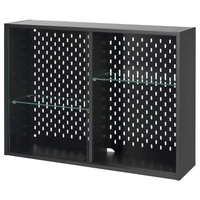 Шкаф-витрина Ikea Uppspel, темно-серый, 76х56 см