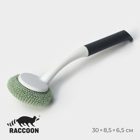 Щетка для мытья посуды с пластиковой губкой raccoon breeze, 30×6 см Raccoon