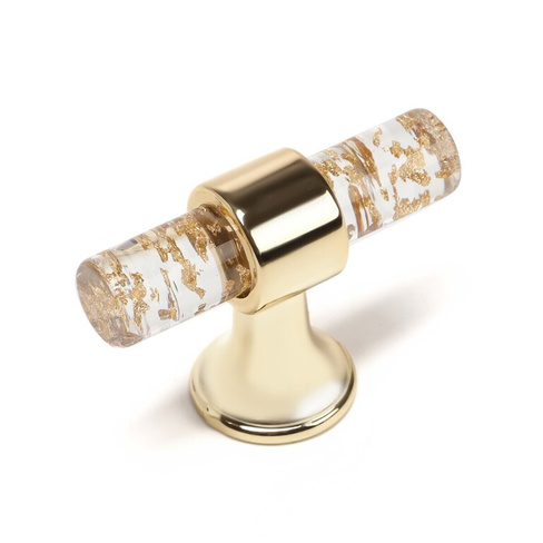 Ручка кнопка cappio pk106, d=12 мм, пластик, цвет прозрачно-золотой/золото CAPPIO