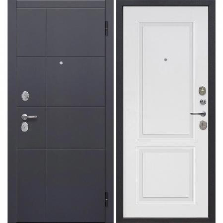 Дверь входная Ferroni Гарда правая графит - велюр белый софт 960х2050 мм