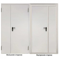 Дверь противопожарная двухстворчатая Промет ДП-2-EIS-60 серый (7035) глухая правая 1250х2050 мм
