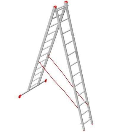 Лестница трансформер Новая высота двухсекционная алюминиевая 2х12 бытовая