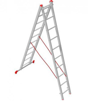 Лестница трансформер Новая высота двухсекционная алюминиевая 2х10 бытовая