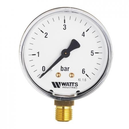 Манометр Watts (10007723) 1/4 НР (ш) радиальный 6 бар d63 мм