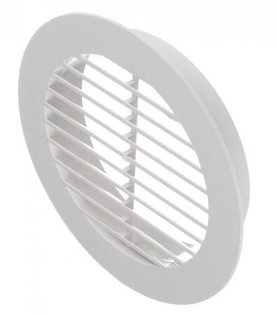 Решетка вентиляционная наружная ERA с фланцем d100 мм круглая пластиковая d130 мм