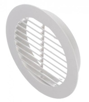 Решетка вентиляционная наружная ERA с фланцем d100 мм круглая пластиковая d130 мм