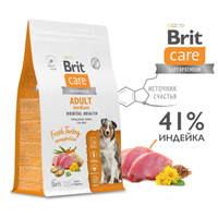 Корм Brit /Брит Care Superpremium Dog Adult M с индейкой для взрослых собак средних пород Здоровые зубы 1,5 кг