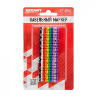 Маркеры кабельные (клипсы) Rexant для кабеля 4-6 мм цифры от 0 до 9 10 цветов