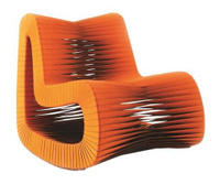 Кресло Phillips Collection Seat Belt Rocking Chair Orange