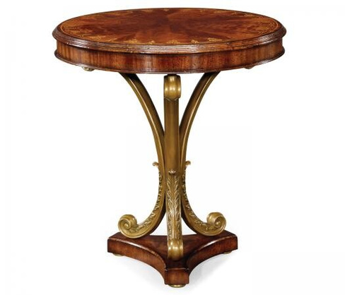 Декоративный стол Jonathan Charles Mahogany & Brass Round Side Table