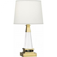 Robert Abbey Darius Table Lamp in Clear Crystal and Modern Brass 155