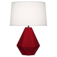 Robert Abbey Delta Table Lamp in Ruby Red Glazed Ceramic RR930