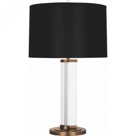Robert Abbey Fineas Table Lamp in Clear Glass and Aged Brass 472B