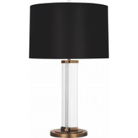 Robert Abbey Fineas Table Lamp in Clear Glass and Aged Brass 472B