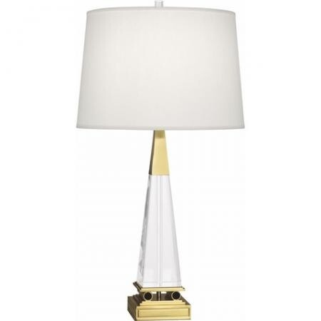 Robert Abbey Darius Table Lamp in Clear Crystal Column with Modern Brass Finish 156