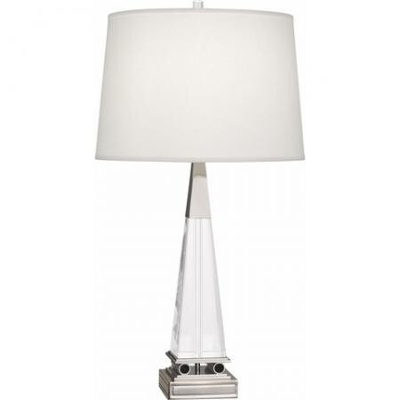 Robert Abbey Darius Table Lamp in Clear Crystal and Polished Nickel S156
