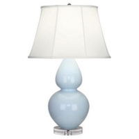 Robert Abbey Double Gourd Table Lamp in Baby Blue Glazed Ceramic with Lucite Base A676