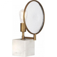 Robert Abbey Fineas Table Lamp in Alabaster Stone Base and Aged Brass Finish 1526