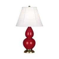 Robert Abbey Small Double Gourd Table Lamp in Ruby Red Glazed Ceramic RR10