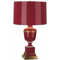 Robert Abbey Mm Annika Table Lamp in Red Lacquered Paint with Natural Brass and Ivory Crackle Accents 2501