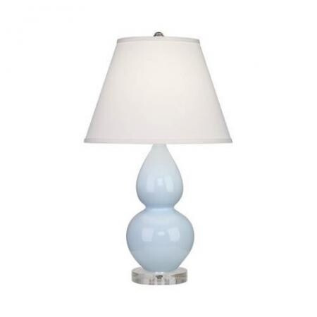 Robert Abbey Small Double Gourd Table Lamp in Baby Blue Glazed Ceramic with Lucite Base A696X