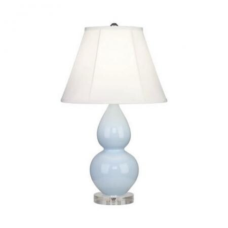Robert Abbey Small Double Gourd Table Lamp in Baby Blue Glazed Ceramic with Lucite Base A696