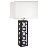 Robert Abbey Jonathan Adler Parker Table Lamp in Deep Patina Bronze Finish with White Opaque Acrylic Panels Z1945