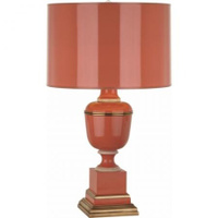Robert Abbey Mm Annika Table Lamp in Tangerine Lacquered Paint with Natural Brass and Ivory Crackle Accents 2600