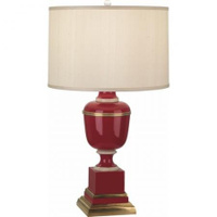 Robert Abbey Mm Annika Table Lamp in Red Lacquered Paint with Natural Brass and Ivory Crackle Accents 2501X