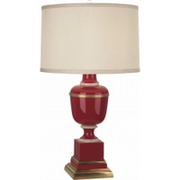 Robert Abbey Mm Annika Table Lamp in Red Lacquered Paint with Natural Brass and Ivory Crackle Accents 2505X