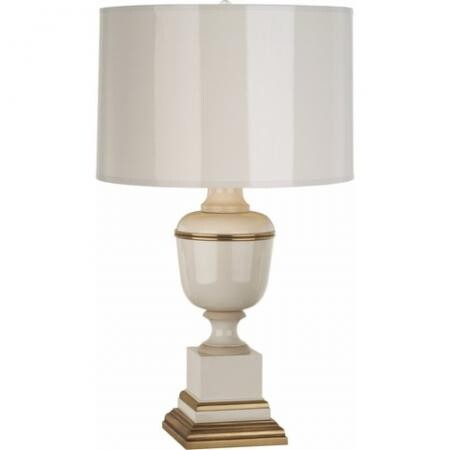 Robert Abbey Mm Annika Table Lamp in Ivory Lacquered Paint with Natural Brass and Ivory Crackle Accents 2604