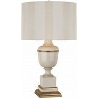 Robert Abbey Mm Annika Table Lamp in Ivory Lacquered Paint with Natural Brass and Ivory Crackle Accents 2601