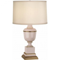 Robert Abbey Mm Annika Table Lamp in Blush Lacquered Paint with Natural Brass and Ivory Crackle Accents 2605X