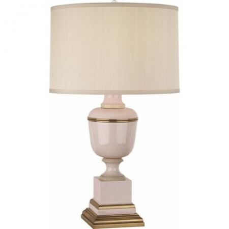 Robert Abbey Mm Annika Table Lamp in Blush Lacquered Paint with Natural Brass and Ivory Crackle Accents 2602X