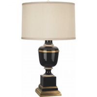 Robert Abbey Mm Annika Table Lamp in Black Lacquered Paint with Natural Brass and Ivory Crackle Accents 2507X