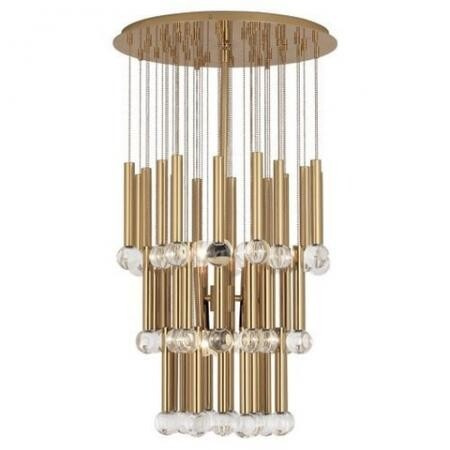 Robert Abbey Jonathan Adler Milano Chandelier in Polished Brass Finish with Crystal Accents 799