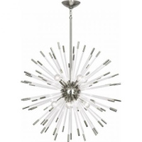 Robert Abbey Andromeda Chandelier in Polished Nickel with Clear Acrylic Rods S166
