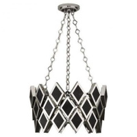 Robert Abbey Edward Pendant in Polished Nickel Finish with Black Marble Accents S423