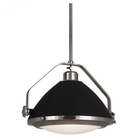 Robert Abbey Apollo Pendant in Polished Nickel Finish with Charcoal Gray Painted Accents S1567