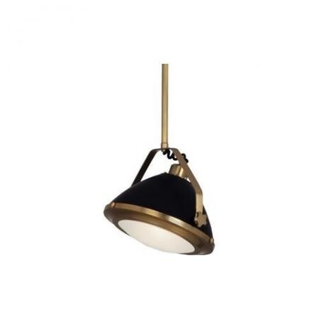 Robert Abbey Apollo Pendant in Antique Brass Finish with Matte Black Painted Accents 1582