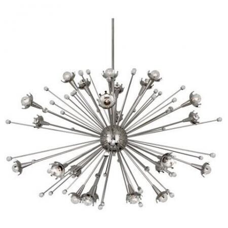 Robert Abbey Jonathan Adler Sputnik Chandelier in Polished Nickel with Crystal Accents S714