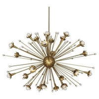 Robert Abbey Jonathan Adler Sputnik Chandelier in Antique Brass with Crystal Accents 714