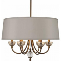 Robert Abbey Gossamer Chandelier in Weathered Brass Finish with Distressed Mercury Glass and Lead Crystal Accents 3367