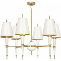 Robert Abbey Jonathan Adler Versailles Chandelier in Lily Lacquered Paint with Modern Brass Accents W904