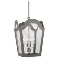 Robert Abbey Williamsburg Tayloe Pendant in Polished Nickel Finish and Smoky Taupe Painted Shade Frame 361