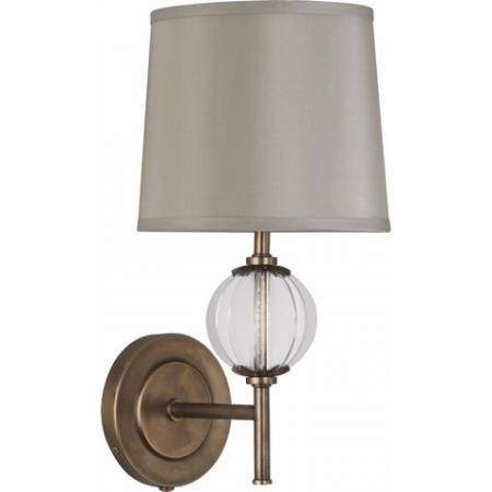 Robert Abbey Latitude Wall Sconce in Aged Brass Finish with Clear Glass Accents 3374
